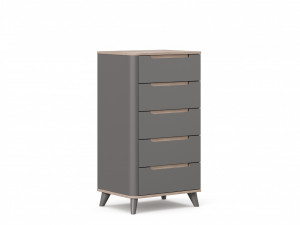 Комод высокий Стефания серый 56см