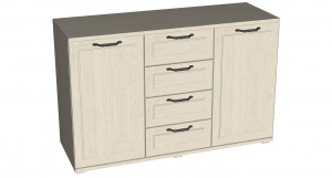 Комод четыре ящика две двери Рандеву дуб приморский 135см