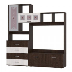 Гостиная центральная секция Белла венге/ясень белый 200х47х212