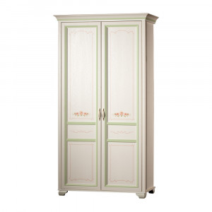 Шкаф распашной 2-дверный №901 Флора белый 117см