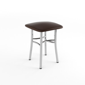Табурет кухонный  Классик хром/коричневая экокожа 35х35х48