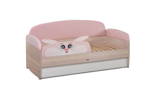 Диван-кровать Urban с бортиком розовый заяц