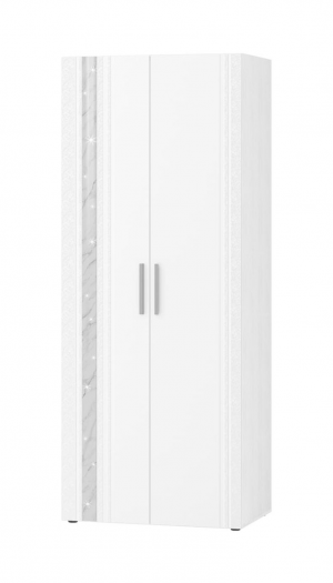 Шкаф распашной 2-х створчатый с полками и штангой Николь 901.13 белый 90х58х225