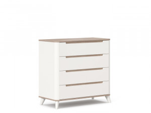 Комод четыре ящика Белый 89 см