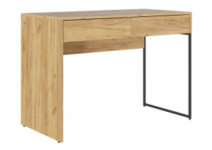 Стол письменный прямой с ящиком Лофт дуб крафт\золотой 110х55х78