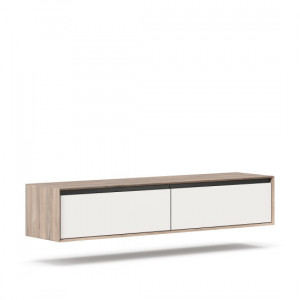 Тумба ТВ подвесная Электра  вяз дымчатый белый 180х44х35