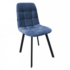 Стул кухонный Крафт металл черный/велюр синий 44х55х83