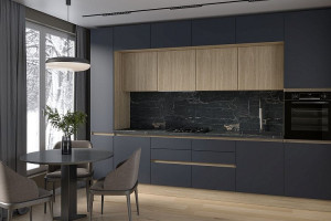 Кухня Женева Дуб Палермо Зеленый матовый 340х60х245